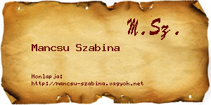 Mancsu Szabina névjegykártya