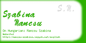 szabina mancsu business card